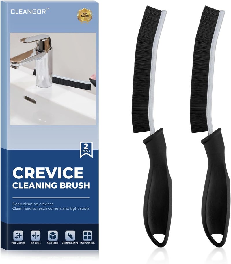 CLEANGOR Crevice Cleaning Brushes, Cleaner Scrub Brush Tool for Hard to Reach Tight Space, Home Essentials, Cleaning Supplies for Shower, Bathroom, Kitchen, Toilet, Window - Image 1